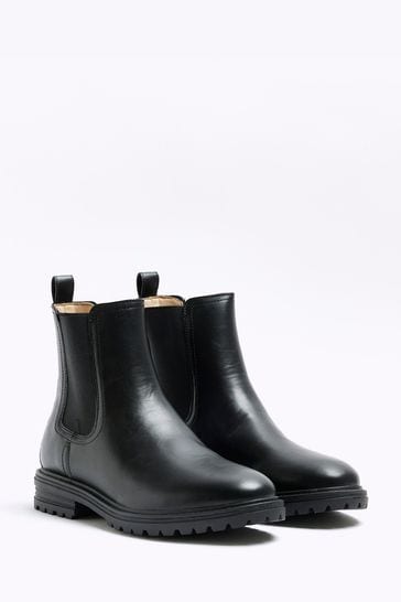 Buy River Island Wide Fit Faux Fur Leather Chelsea Boots bei Next