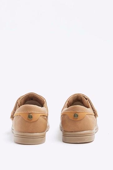 River Island Brown Boys Faux Fur Suede Loafers