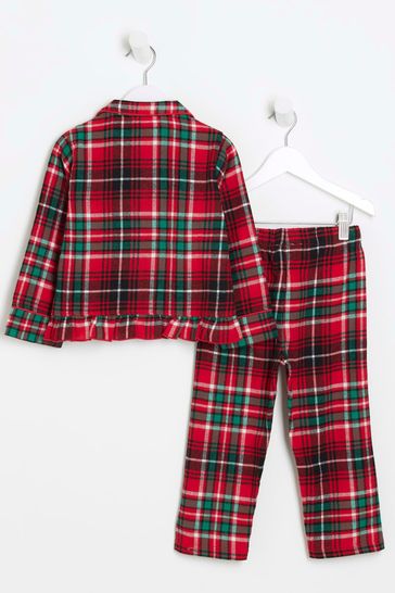 Buy River Island Red Girls Family Check Pyjamas from Next Saudi Arabia