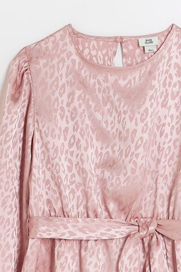 Pink leopard print dress river island online