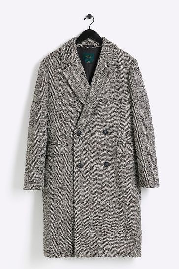 River island double breasted coat store
