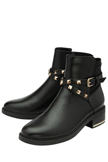 Lotus Black Ankle Boots