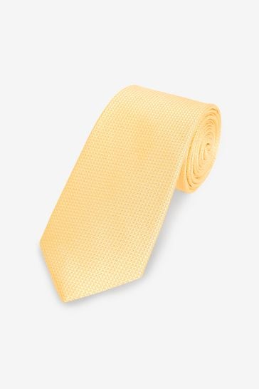 Yellow Textured Silk Tie