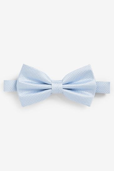 Light Blue Textured Silk Bow Tie