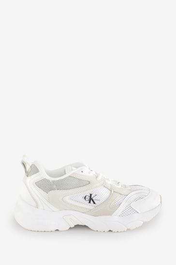 White top retro trainers
