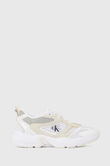 Buy Calvin Klein White Retro Tennis Trainers Next