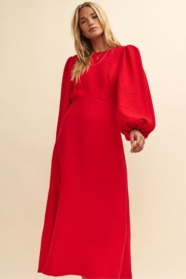 Red maxi slip dress top