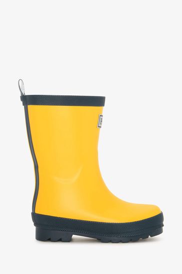 Hatley Yellow Matte Rain Boots & Matching Socks