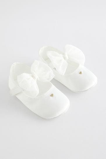 White Bow Occasion Baby Shoes (0-18mths)