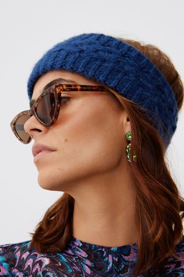 Oliver Bonas Blue Sparkle Knitted Headband