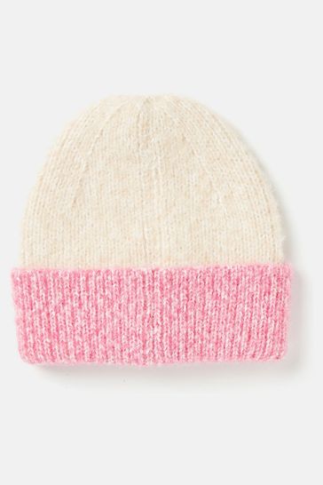 Cream beanie hat top