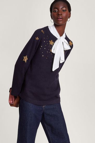 Next navy star top jumper