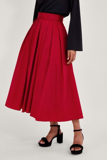 Red long taffeta skirts discount