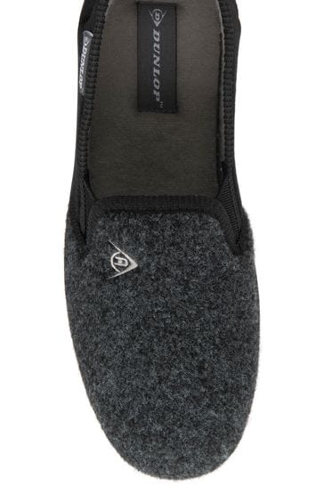 Buy Dunlop Black Mens Full Shoes Felt Slippers from Next Netherlands