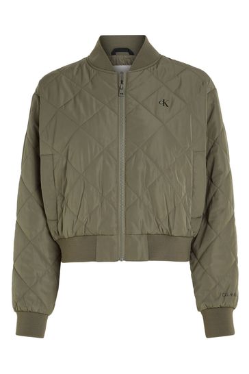 Buy Calvin Klein Green Quilted Bomber Jacket from Next Singapore