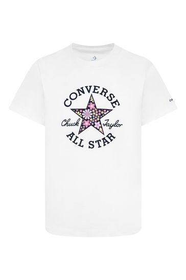 Converse White Floral Graphic T-Shirt