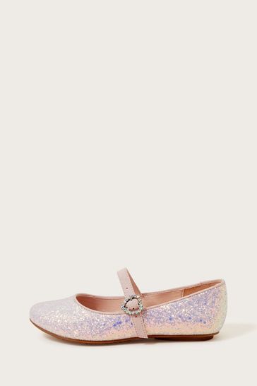 Monsoon Pink Sparkle Ballerina Flat Shoes