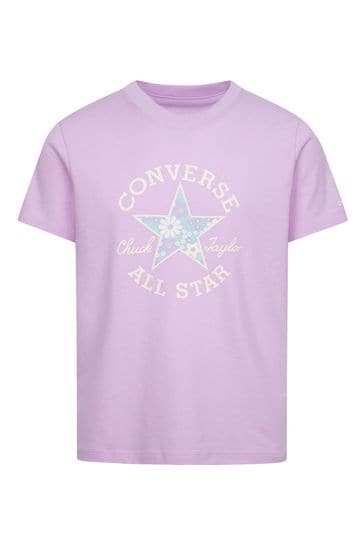 Converse Purple Floral Graphic T-Shirt