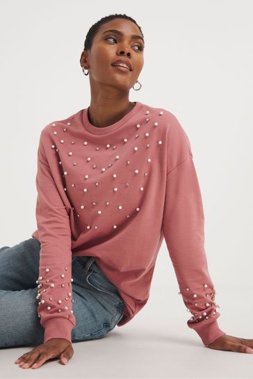 Buy JD Williams Pink Rose Beaded Sweater from Next Malta