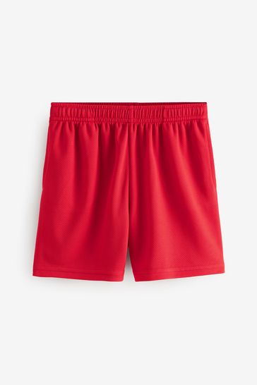 Red Single Football Sports Shorts (3-16yrs)