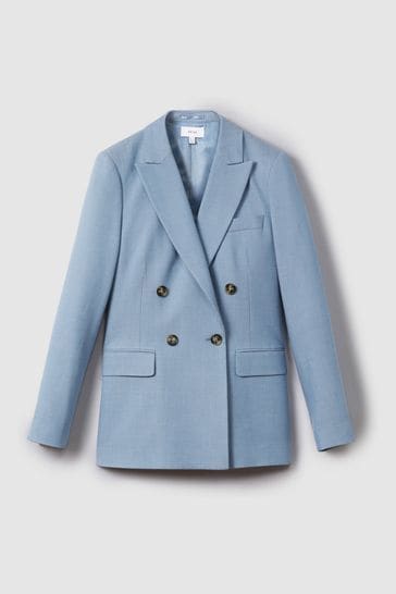 Buy Reiss Blue June Double Breasted Suit Blazer with TENCEL Fibers from Next Cyprus
