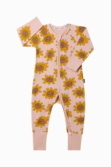 Bonds Yellow Retro Sunflower Print  Zip Sleepsuit