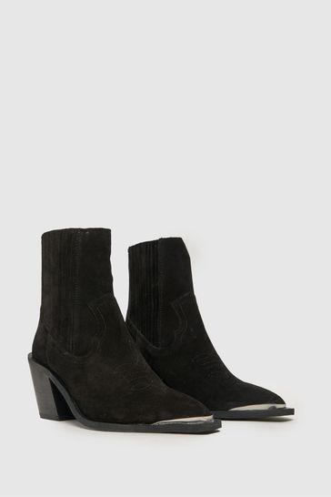 Buy Schuh Anand Suede Western Black Boots from Next Singapore