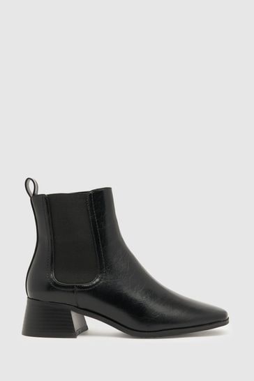 Schuh Brooke Block Heel Chelsea Black Boots