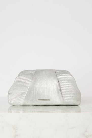 Buy Lipsy Silver Pouch Clutch Bag from Next Oman