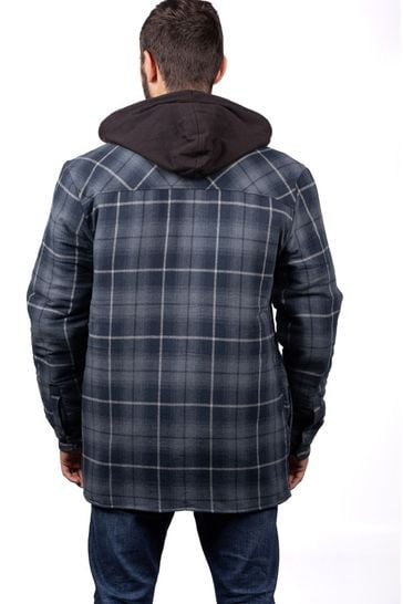 Buy Dickies Blue Fleece Hood Flannel Shirt Jacket from the Next UK