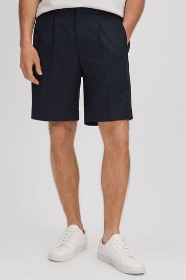 Reiss Navy Sussex Relaxed Drawstring Shorts