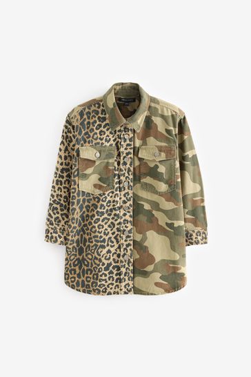 Buy smALLSAINTS Camouflage Lily Oversized Girls Denim Shacket from Next Ukraine