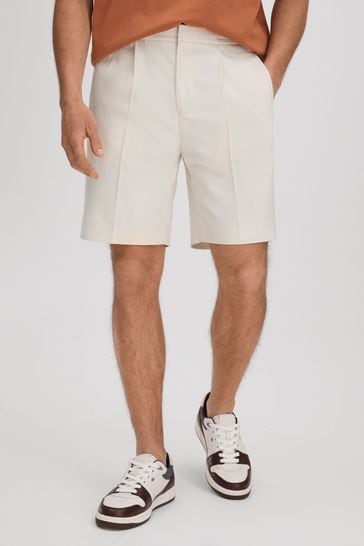 Reiss White Sussex Relaxed Drawstring Shorts