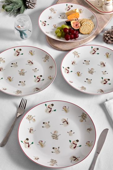 Buy Set of 4 Snowman Dinner Plates from Next Bahrain