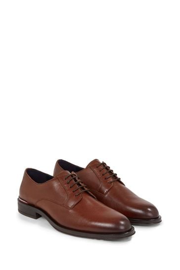 Tommy hilfiger brown leather hot sale shoes