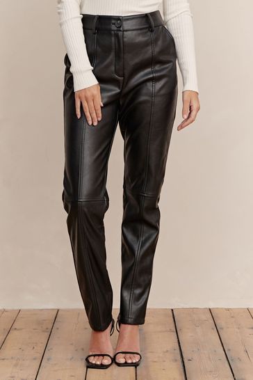 Buy Society 8 Daphne Black PU Trousers from Next Ukraine