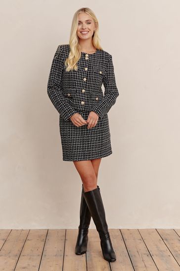 Lipsy tartan boucle on sale jacket