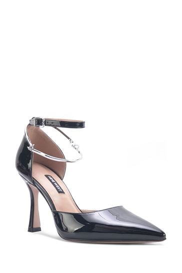 Buy Nine West Womens Tibby Black Ankle Strap Spool Heel Pumps