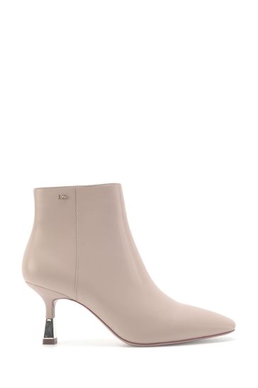 Nine West Womens Henna Spool Heel Brown Boots with Zipper