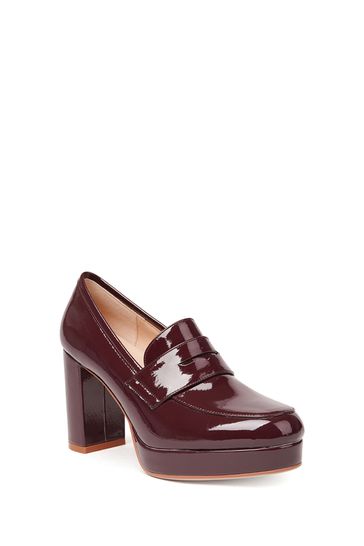 Nine West Womens 'Tanla' Block Heel Platform Brown Loafers