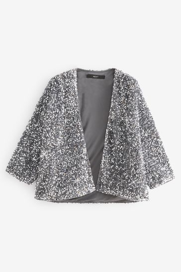 Silver sparkly jacket deals