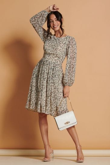 Chiffon midi dress long sleeve outlet