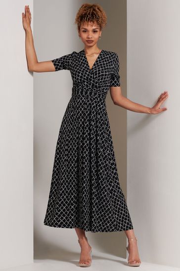 Buy Jolie Moi Black Wrap Front Jersey Maxi Dress from Next Luxembourg