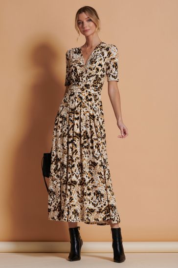 Cream wrap deals maxi dress
