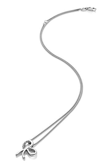 Buy Hot Diamonds Silver Tone Ribbon Pendant Necklace from Next Egypt