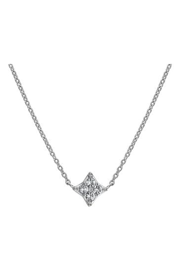 Hot Diamonds Silver Tone Squared Triangle Necklace
