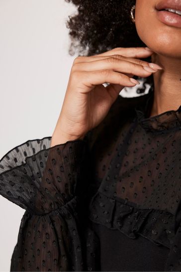 Velvet dot sheer top online