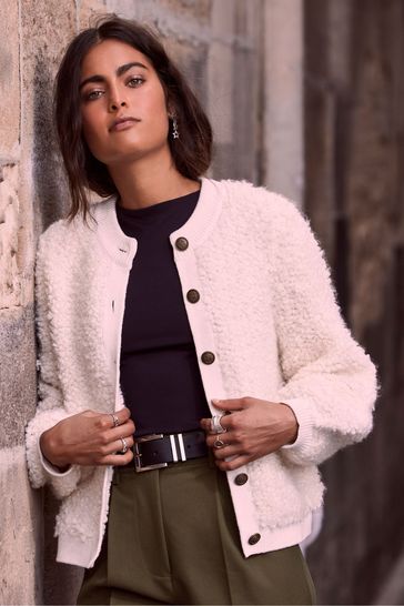 Mint velvet boucle coat cream 2025