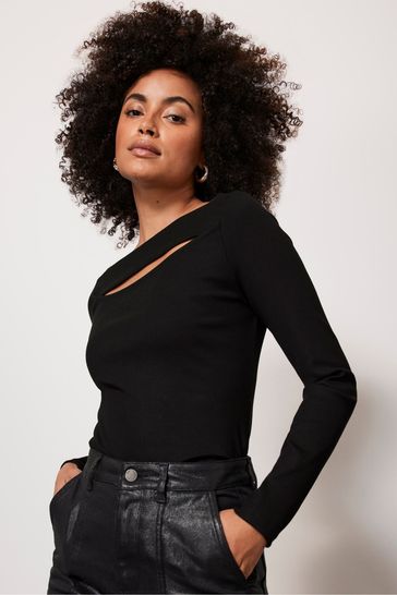 Buy Mint Velvet Black Cut Out Top from Next Luxembourg