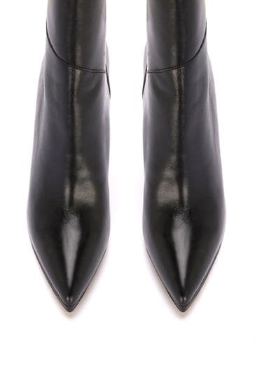 Mint Velvet Black Leather Ankle Boots